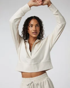 Halo Half Zip Cropped Hoodie