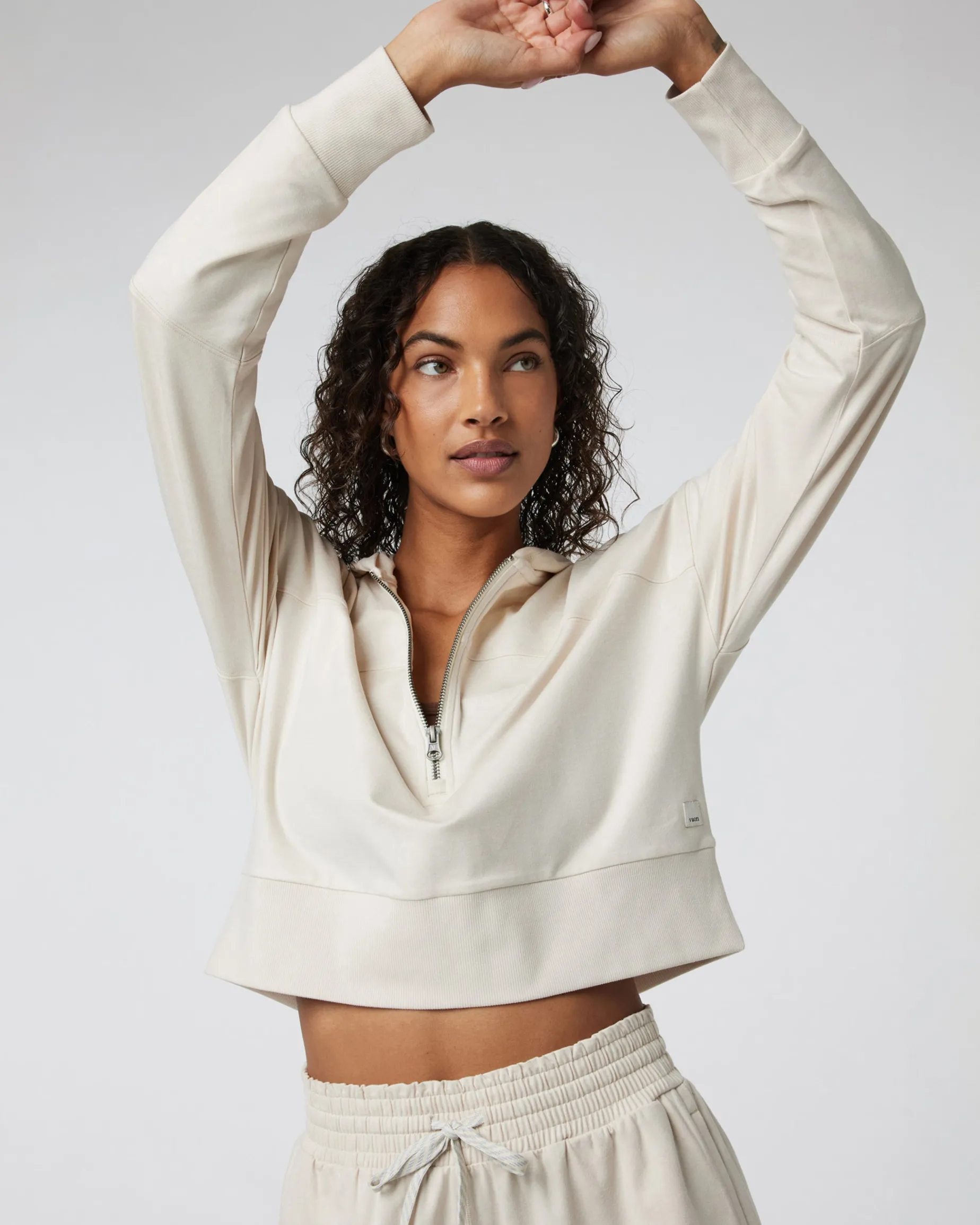 Halo Half Zip Cropped Hoodie