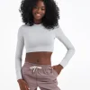 Long-Sleeve Lux Crop Tee