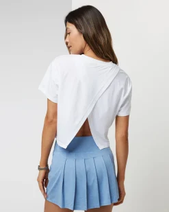 Short Sleeve Feather Cross Back